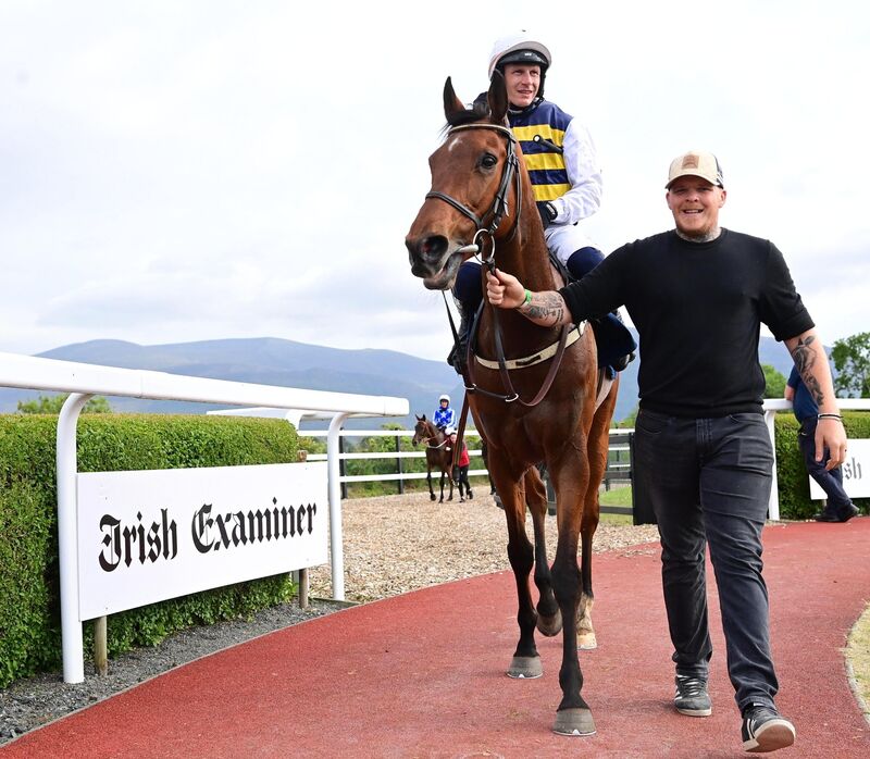 Sober and Paul Townend after winning the Irish Examiner Novice Hurdle. Picture: Healy Racing
