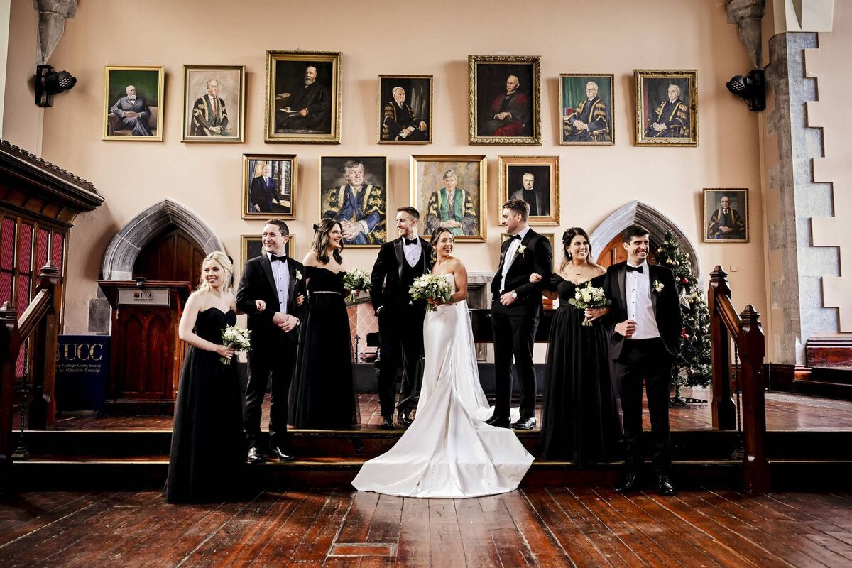 The couple was supported on the day by their close friends and family. The couple was supported on the day by their close friends and family.