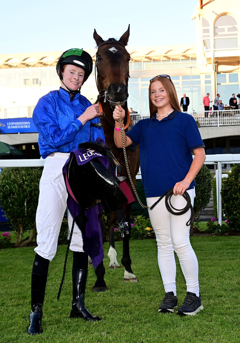 Not Just Any Eagle and Robyn Donaghue Leahy with groom Mary Kate O'Shea after her win for trainer Pat Flynn. Picture: Healy Racing.