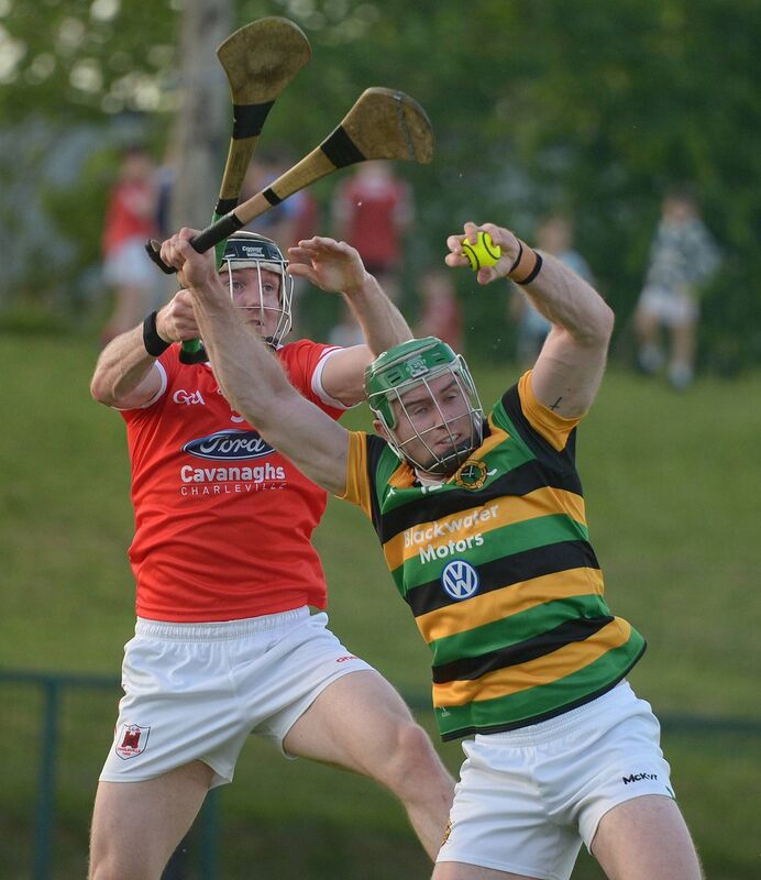 Luke Horgan, Glen Rovers, claims possession against Charleville's Alan Dennehy. Picture: John Tarrant
