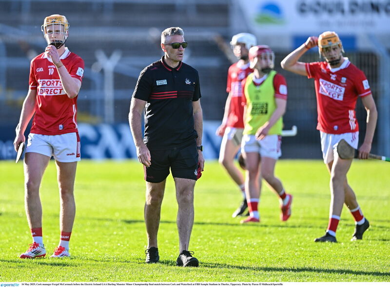Cork manager Fergal McCormack prior to Friday's Electric Ireland Munster MHC final against Waterford in Thurles. Picture: Piaras Ó Mídheach/Sportsfile Cork manager Fergal McCormack prior to Friday's Electric Ireland Munster MHC final against Waterford in Thurles. Picture: Piaras Ó Mídheach/Sportsfile