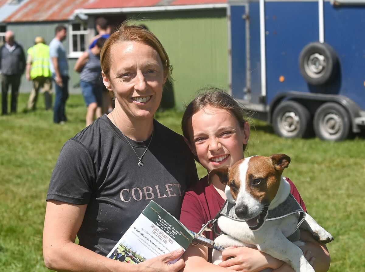 Fran Sexton and Clodagh Walshe from Buttevant with Peanut, are all smiles at the United Hunt point-to-point races in Ballindenisk. Fran Sexton and Clodagh Walshe from Buttevant with Peanut, are all smiles at the United Hunt point-to-point races in Ballindenisk.