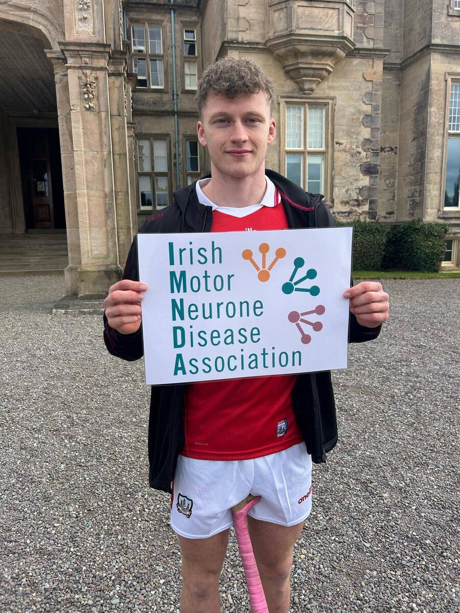 Cork hurler Alan Connolly supporting the Irish motor Neurone Disease Association, which will benefit from funds raised in Sunday's collection.