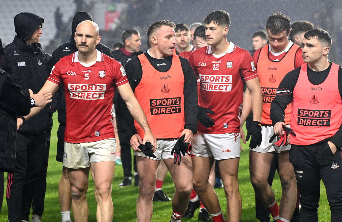 Disappointed Cork players after the defeat by Kerry in the Munster SFC semi-final. Picture: Eddie O'Hare Disappointed Cork players after the defeat by Kerry in the Munster SFC semi-final. Picture: Eddie O'Hare