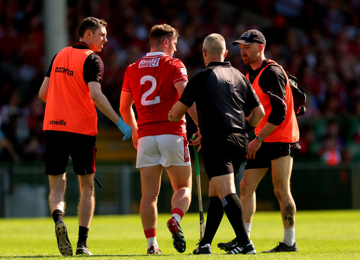 Niall O'Leary departs injured against Limerick. Picture: Inpho/James Crombie Niall O'Leary departs injured against Limerick. Picture: Inpho/James Crombie