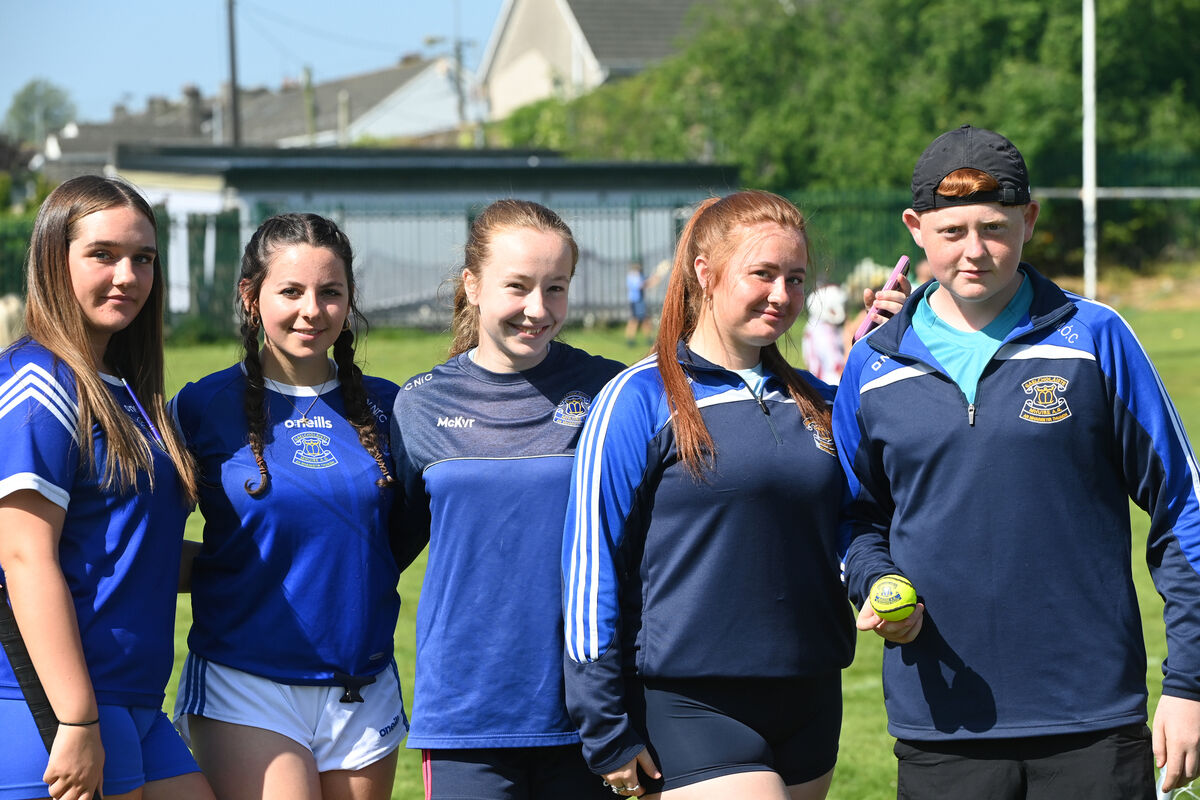  Tranisition year students Ruby, Naimh, Callie, Ava and Morgan keeping the tournament running smoothly. Picture: Larry Cummins