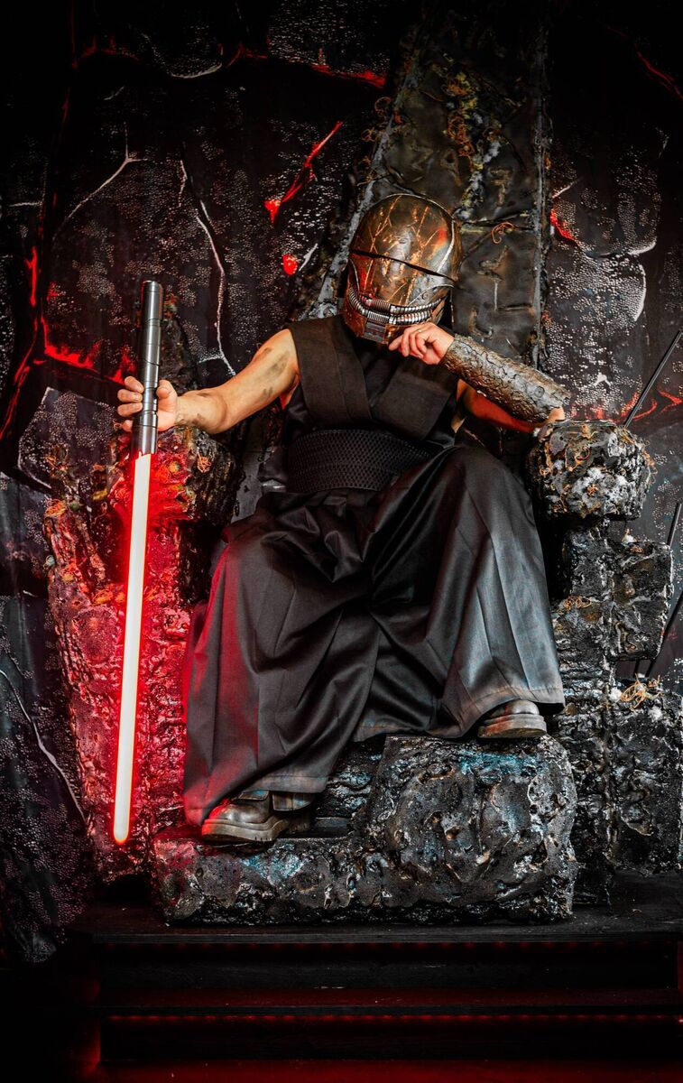 Newry Bakry pictured on the Sith throne Newry Bakry pictured on the Sith throne