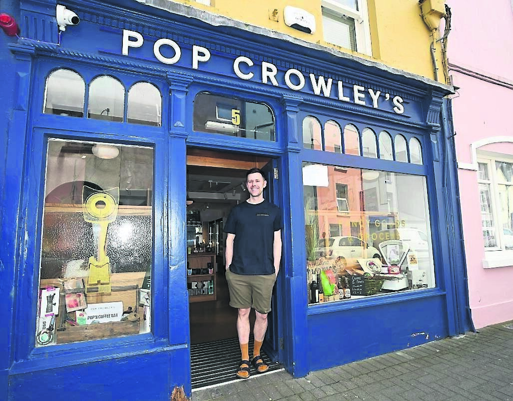 Jack Buckley, owner at Pop Crowley’s Artisan food and wine shop at South Square, Macroom, which opened in July 2024 at the former Twohig’s hardware shop. 	 Picture: Larry Cummins
                    