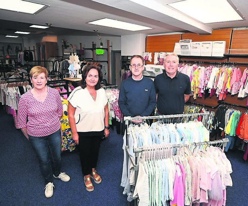 Eileen O’Callaghan, 46 years service; Miriam Cronin, co-proprietor; Dan O’Halloran, 33 years service. and Kevin Hinchion, co-proprietor T.M Cronin at Macroom. T.M Cronin is a ladies, men’s and children’s footwear and clothing store located on the Main Street of Macroom. Picture: Larry Cummins
Eileen O’Callaghan, 46 years service; Miriam Cronin, co-proprietor; Dan O’Halloran, 33 years service. and Kevin Hinchion, co-proprietor T.M Cronin at Macroom. T.M Cronin is a ladies, men’s and children’s footwear and clothing store located on the Main Street of Macroom. Picture: Larry Cummins
