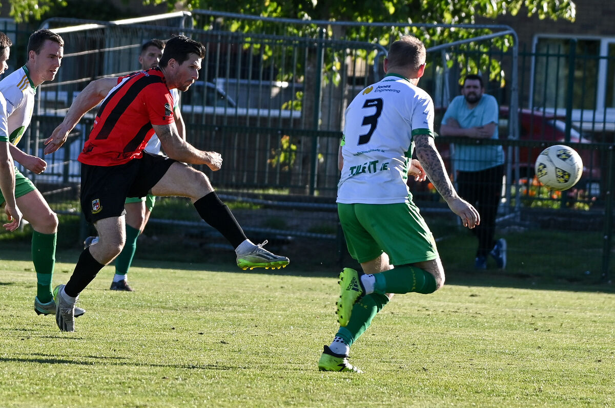 Ringmahon Rangers' Jack Cairns scores with a superb strike against Rockmount. Picture: David Keane. Ringmahon Rangers' Jack Cairns scores with a superb strike against Rockmount. Picture: David Keane.