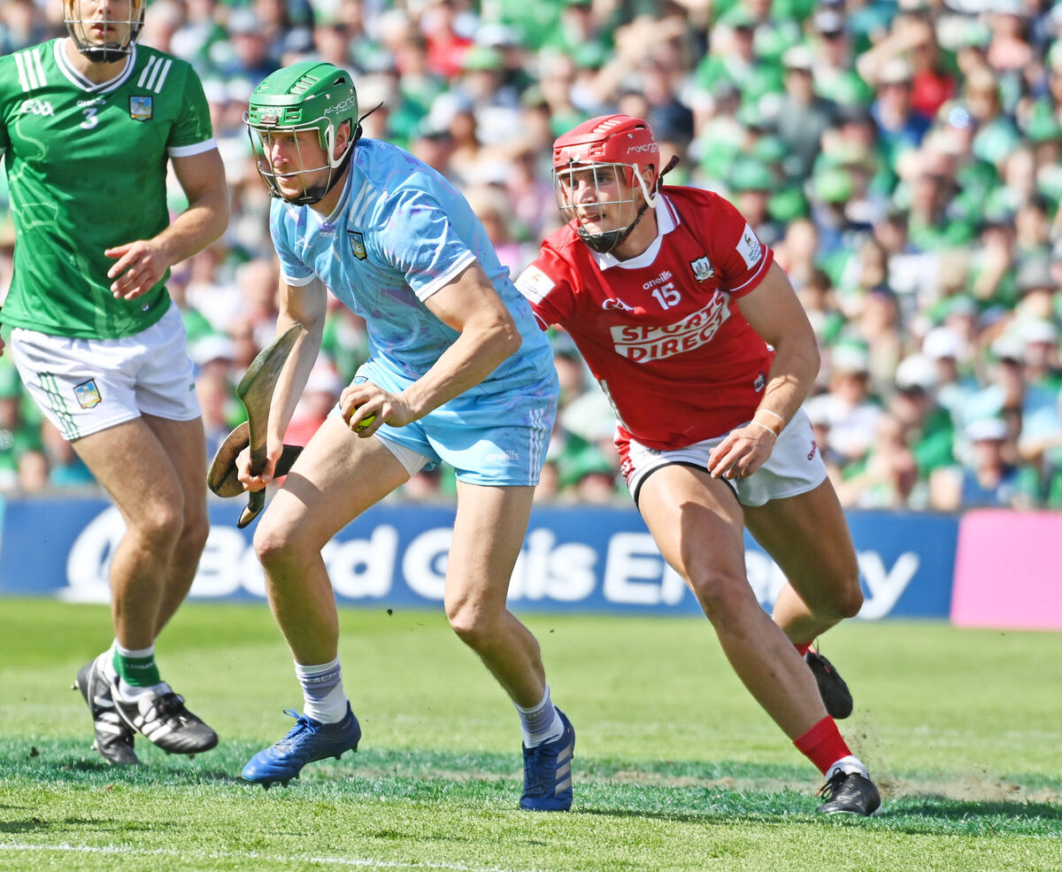 Cork's Brian Hayes tackles Limerick's goalkeeper Nickie Quaid. Picture: Eddie O'Hare