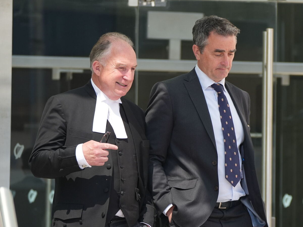 Richard Satchwell's Senior council Brendan Grehan (left) and solicitor Eddie Burke outside Central Criminal Court in Dublin Picture: Niall Carson/PA Wire. Richard Satchwell's Senior council Brendan Grehan (left) and solicitor Eddie Burke outside Central Criminal Court in Dublin Picture: Niall Carson/PA Wire.