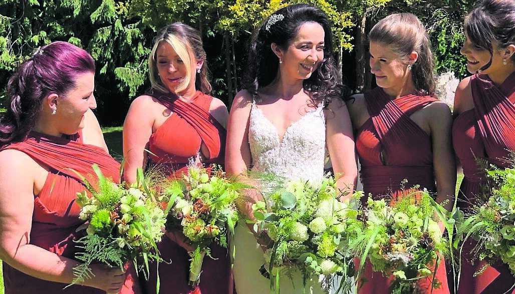 Bride Mary McCarthy, from Kanturk, with her bridesmaids, Joanne, Mary, Marie, and Crissy, on her big day
