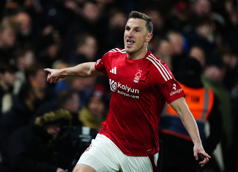 Nottingham Forest's Chris Wood celebrates scoring in the Premier League match at The City Ground, Nottingham. Picture: Mike Egerton/PA Wire