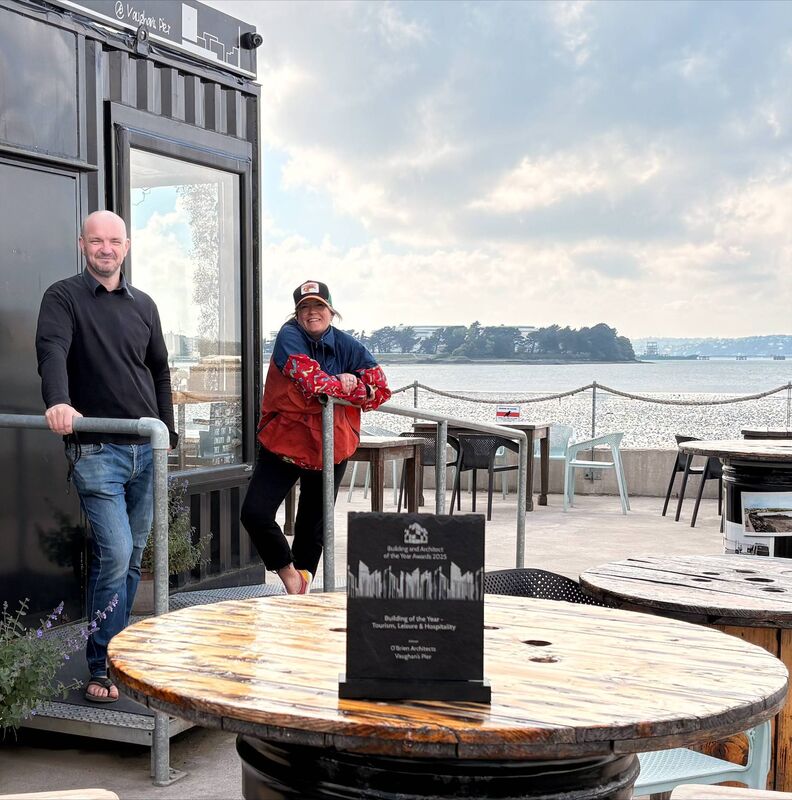 Andrew O’Brien and Gráinne Gormley with their Building of the Year award