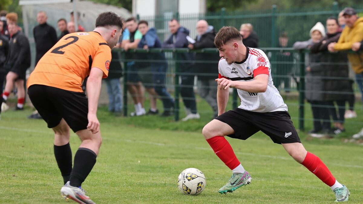 Man of the match, Ringmahon’s Luke O’Leary looks to go past Cobh Wanderers’ Conor Corcoran. Picture: Jim Coughlan
Man of the match, Ringmahon’s Luke O’Leary looks to go past Cobh Wanderers’ Conor Corcoran. Picture: Jim Coughlan