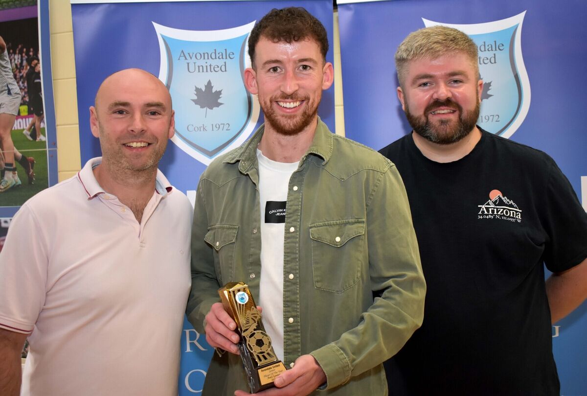 Kevin McSweeney with his Players' Player of the Year trophy at the Avondale Awards in 2024. Included are selectors, Peter Mullins and Ross Curran. Picture: Mike English Kevin McSweeney with his Players' Player of the Year trophy at the Avondale Awards in 2024. Included are selectors, Peter Mullins and Ross Curran. Picture: Mike English