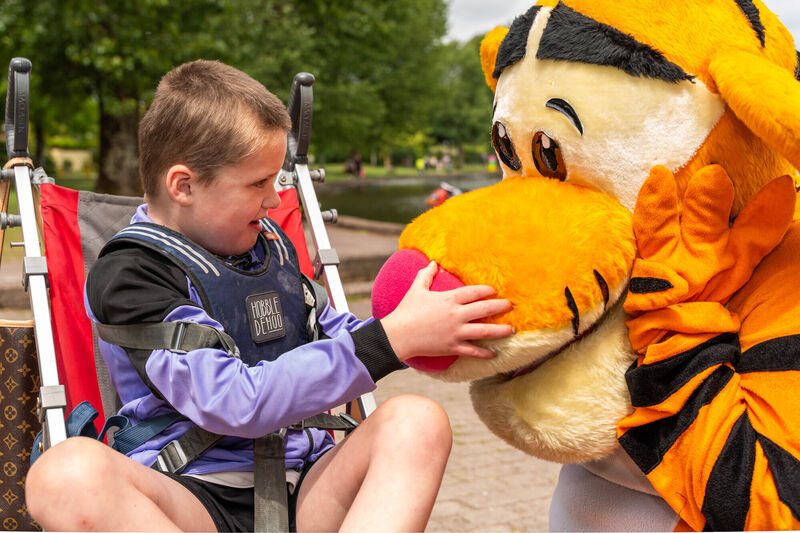 Keegan Deasy meetsTigger at the Lap The Lough event. Picture by Noel Sweeney Keegan Deasy meetsTigger at the Lap The Lough event. Picture by Noel Sweeney