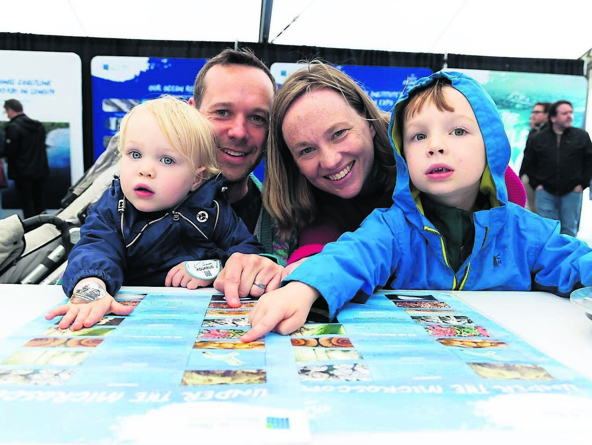 DJ and Anna Geaney, with their kids Daithí and Oisín, from Bishopstown, at the ‘European Maritime Days to Play’ at Kennedy Quay, Cork, a free public event held to celebrate Cork City Council and the Government of Ireland hosting the prestigious conference, European Maritime Day. 	Picture: Michael O’Sullivan
                    