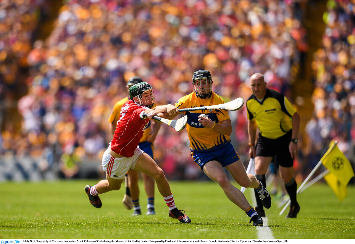 Mark Coleman battles against Clare's Tony Kelly during the 2018 Munster SHC final - the last time Cork claimed the provincial crown. Picture: Eóin Noonan/Sportsfile Mark Coleman battles against Clare's Tony Kelly during the 2018 Munster SHC final - the last time Cork claimed the provincial crown. Picture: Eóin Noonan/Sportsfile