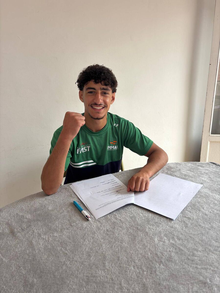 Cork man Flobater Fares signing his professional MMA contract recently and will be making his debut in Abu Dhabi tomorrow night. Cork man Flobater Fares signing his professional MMA contract recently and will be making his debut in Abu Dhabi tomorrow night.