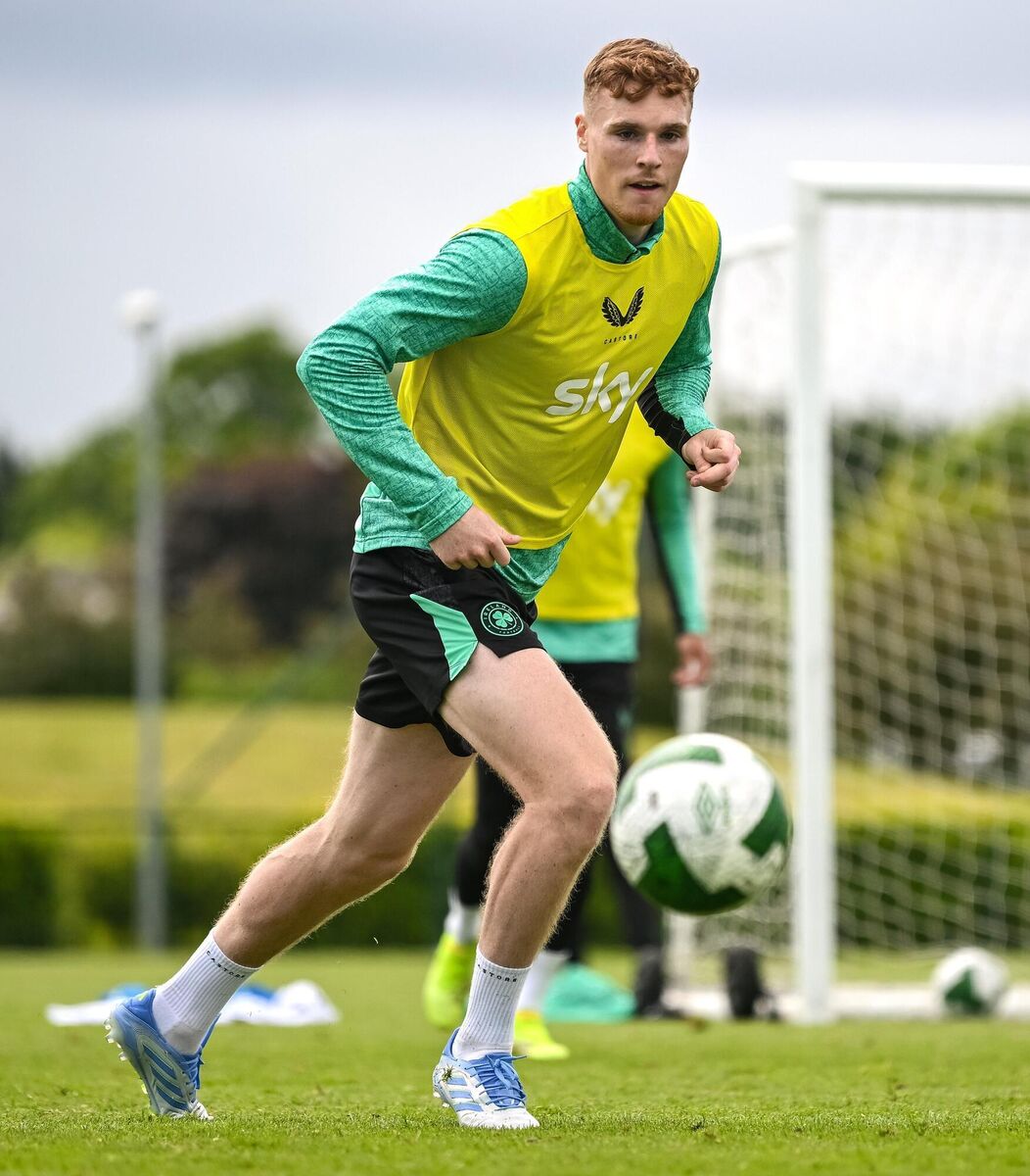 Jake O'Brien during a Republic of Ireland training session at the FAI National Training Centre in Abbotstown, Dublin. Picture: McCarthy/Sportsfile