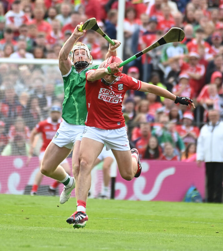 Limerick's Cian Lynch and Cork's Ciarán Joyce had a great battle. Picture: Eddie O'Hare Limerick's Cian Lynch and Cork's Ciarán Joyce had a great battle. Picture: Eddie O'Hare