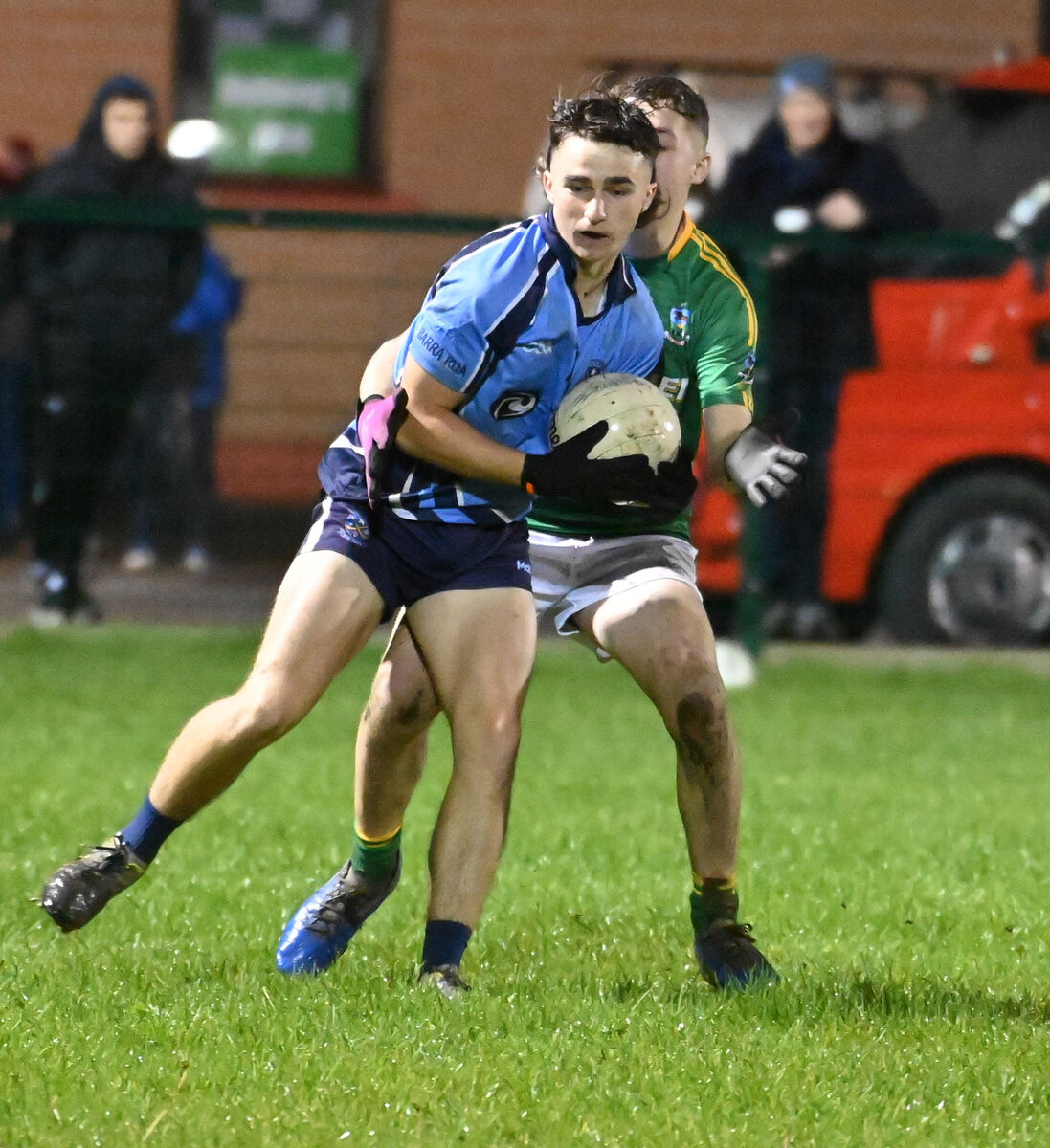 Barryroe's Olan O'Donovan is tackled by Kilmacabea's Liam Tobin. Picture: Eddie O'Hare