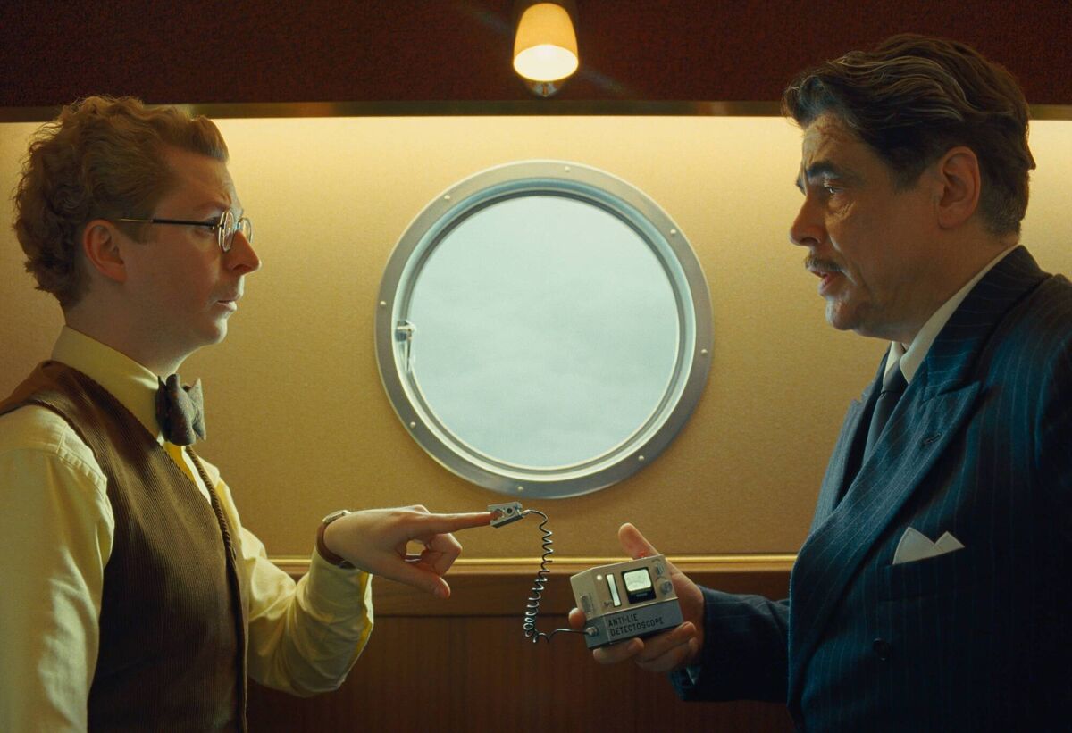 Benicio Del Toro as Zsa-Zsa Korda and Michael Cera as Bjorn. Picture: Courtesy of TPS Productions/Focus Features