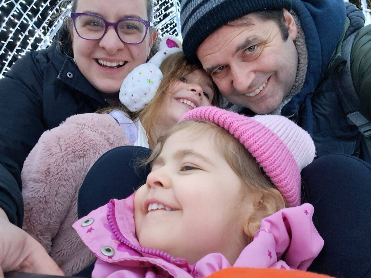 Elizabeth and Kevin with their daughters Gwen and Grace. Grace has a very rare genetic condition. 