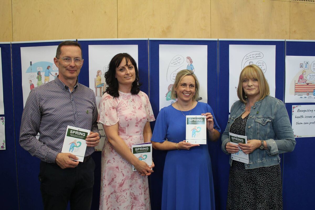 Dr Brendan Fitzgerald, Dr Laura Linehan, Teacher Shelly Whelan, and Prof Keelin O'Donoghue, who are all involved in the project. 