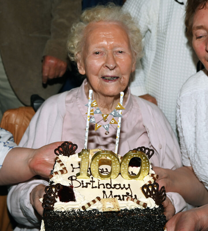 Mary O'Callaghan from Douglas who celebrated her 100th birthday on Sunday with a party at The Silver Key in Ballinlough. 