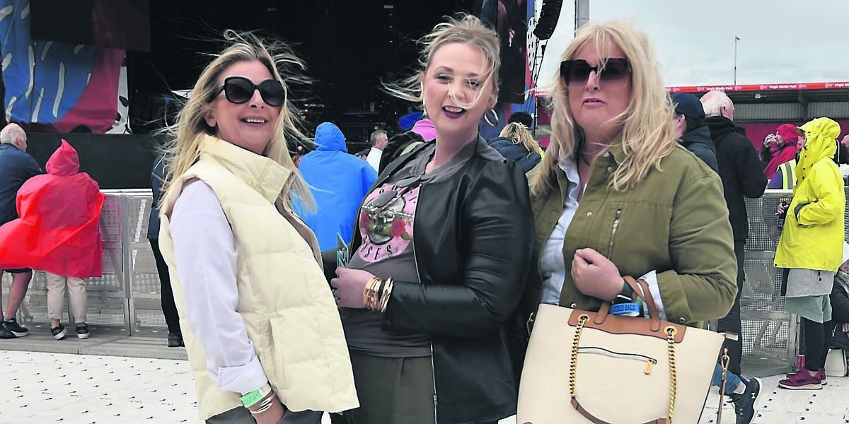 Claire Foley, Oldcastle, Co Meath; Kim Seymour, Togher; and Loyola O’Mahony, Douglas, at The Corrs supported by Natalie Imbruglia and Imelda May at Virgin Media Park, last Friday night.	Picture: Eddie O’Hare
                    