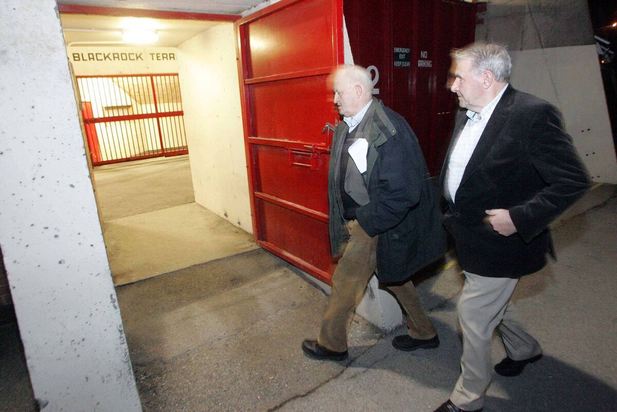 John O'Sullivan (RIP), Canovee representative (right), and Tony O'Mahony (RIP), Board na nÓg chairman, entering Páirc Uí Chaoimh for a Cork County Board meeting in 2009. Picture: Cillian Kelly