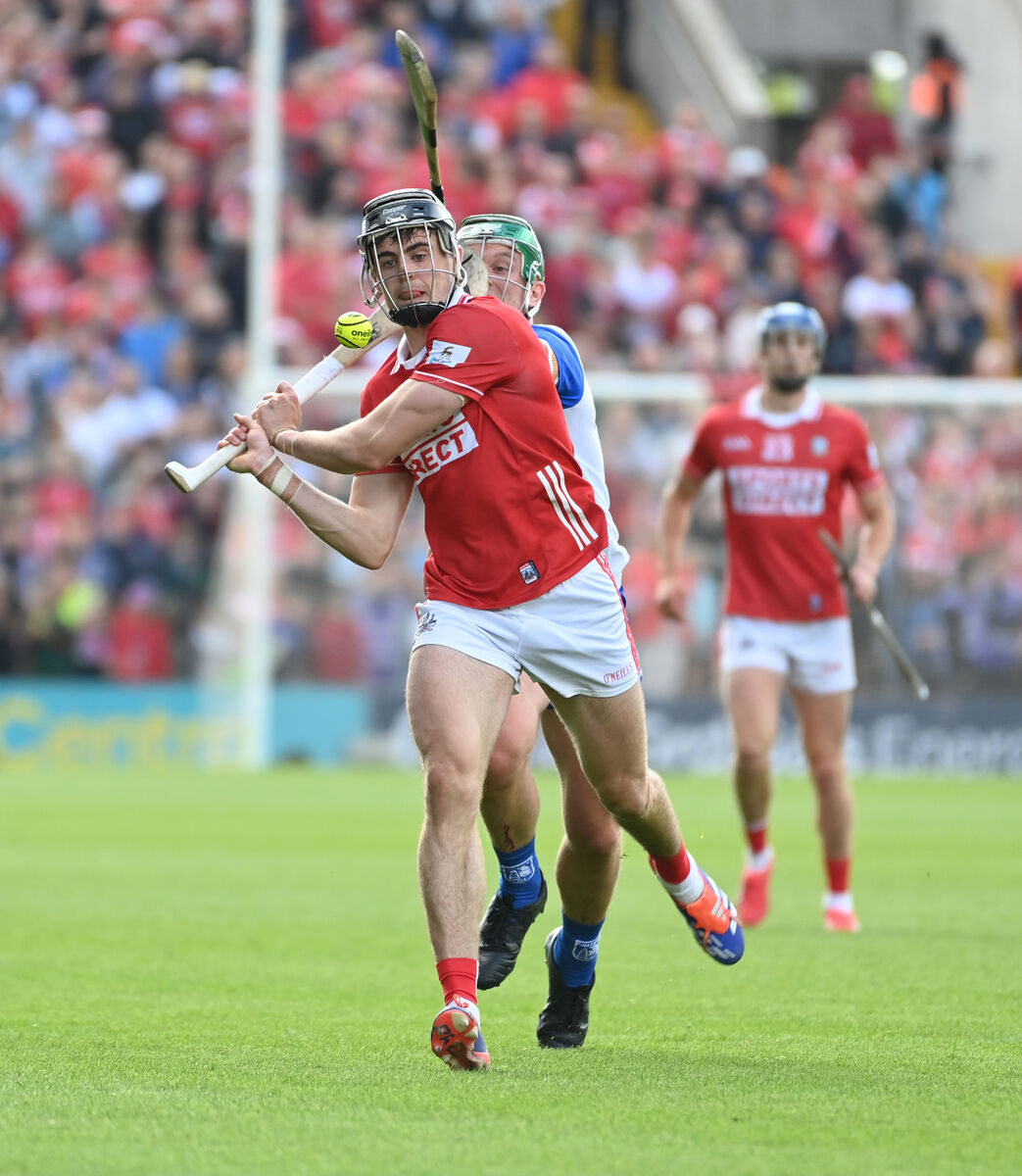 Darragh Fitzgibbon shoots from Waterford's Jack Prendergast. Picture: Eddie O'Hare Darragh Fitzgibbon shoots from Waterford's Jack Prendergast. Picture: Eddie O'Hare