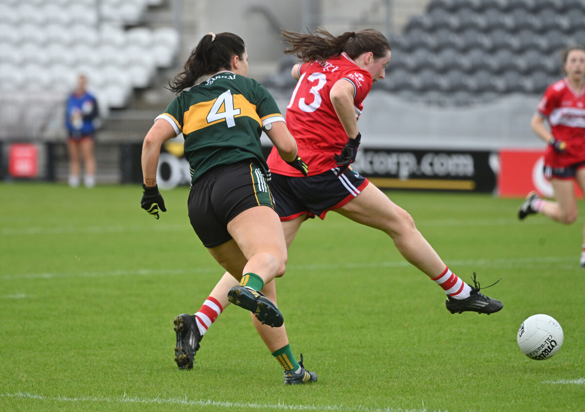  Aine O'Sullivan scores Cork's first goal in their clash with Kerry at SuperValu Páirc Uí Chaoimh, Cork. Picture: Larry Cummins