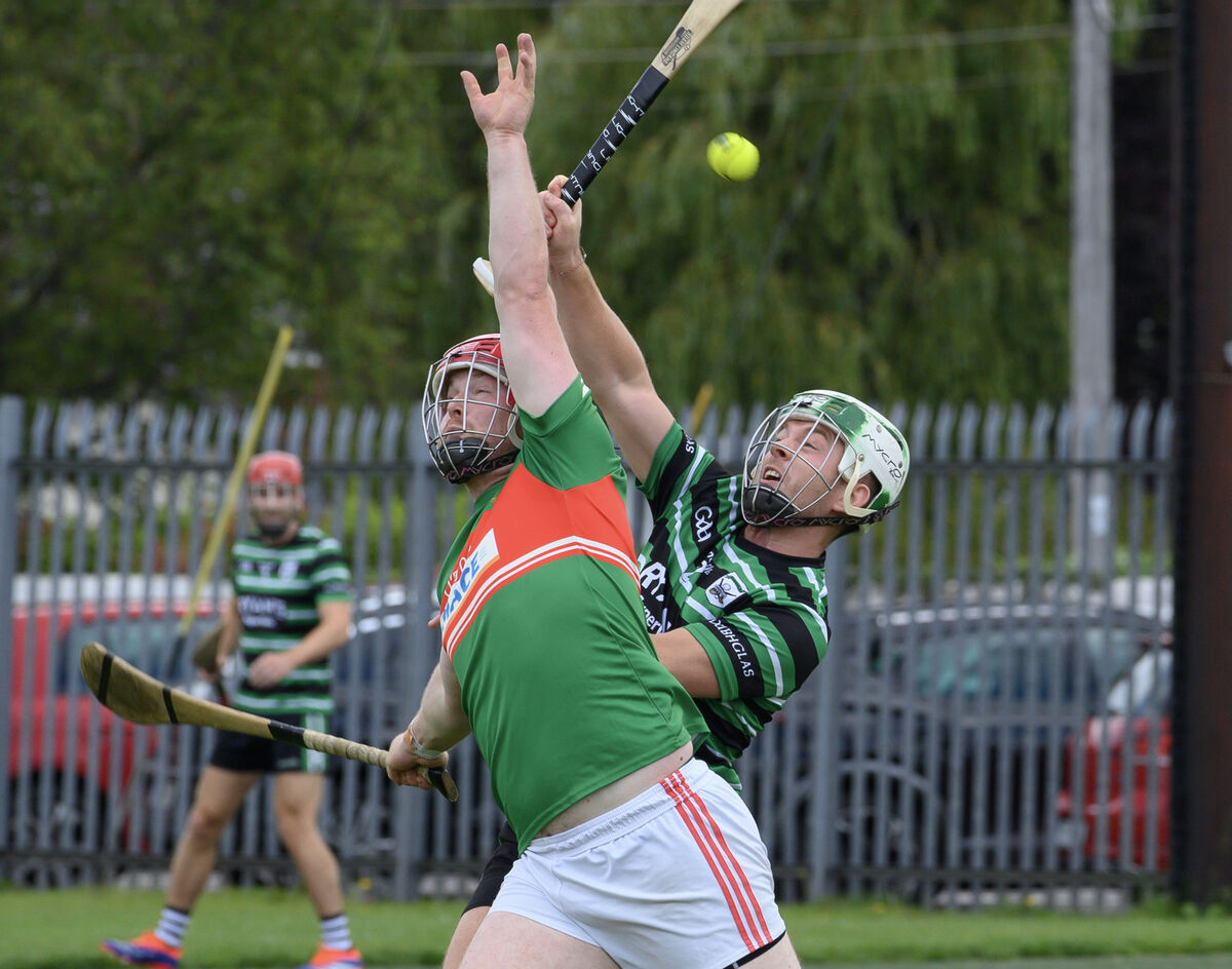  Donnacha Muphy, Douglas, putting pressure on Billy Dunne, Fr O'Neills. Picture: Dan Linehan