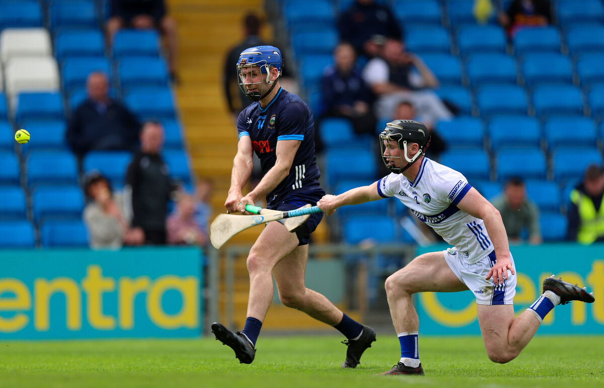 Tipperary's John McGrath has a shot on goal against Laois. Picture: INPHO/Leah Scholes