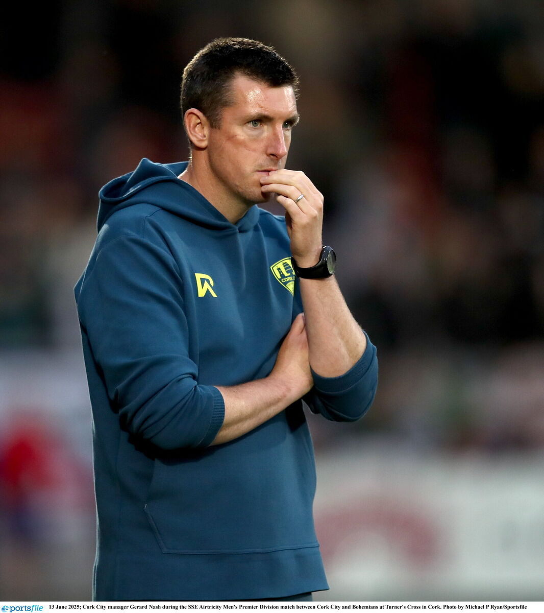 Cork City manager Gerard Nash watching Friday's game against Bohemians at Turner's Cross. Picture: Michael P Ryan/Sportsfile