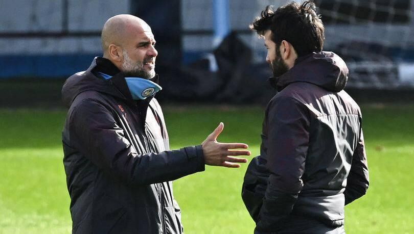 Brian Barry-Murphy chatting with Pep Guardiola.