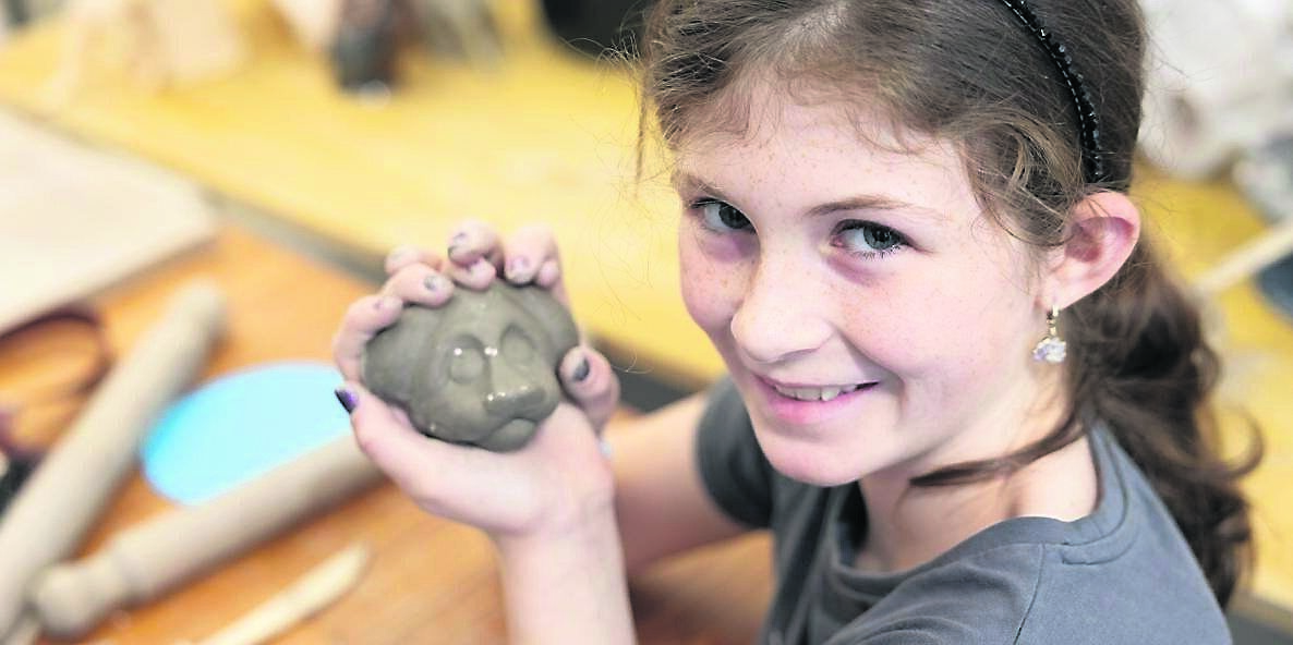 Megan Dineen, Glounthaune enjoying Clay Lab in Shandon Art Studio for Cruinniu na nÓg.	Picture: Darragh Kane
                    