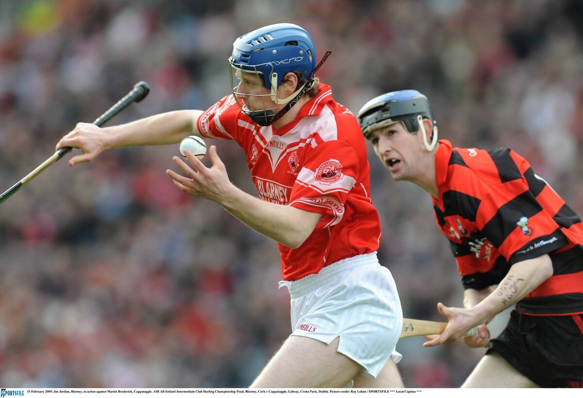 Joe Jordan in action for Blarney against Cappataggle in the AIB All-Ireland Club IHC final at Croke Park in 2009. Picture: Ray Lohan/Sportsfile