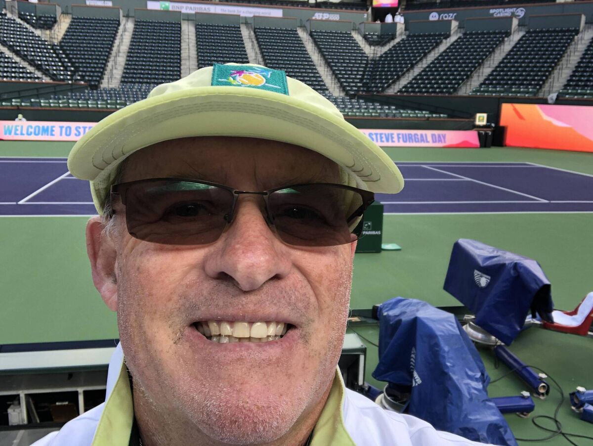 David attending the BNP Tennis Tournament at Indian Wells. He also volunteered at the event.