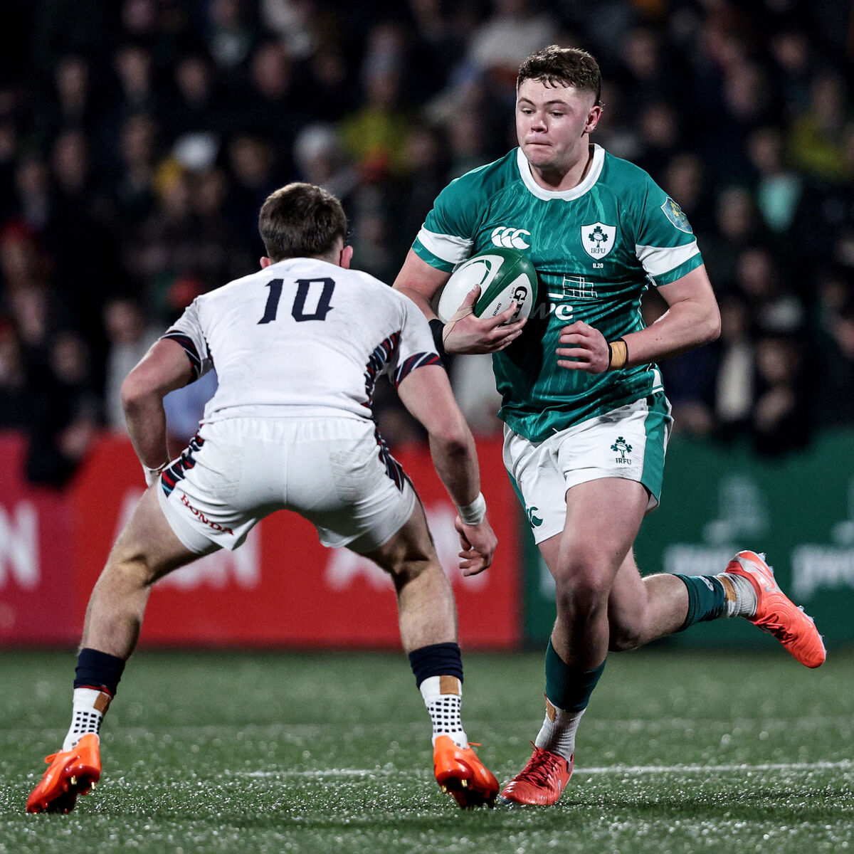 Ireland's Eoghan Smyth comes up against Benjamin Coen of England in an U20 game. Picture: INPHO/Ben Brady Ireland's Eoghan Smyth comes up against Benjamin Coen of England in an U20 game. Picture: INPHO/Ben Brady