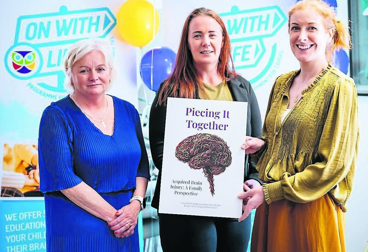 At the launch of the book Piecing It Together: Acquired Brain Injury, A Family Perspective, from left, Dolores Gallagher, On With Life Programme Coordinator; Dr Karen Foley, Chief Executive, Acquired Brain Injury Ireland; and Catherine Lacey, Director of Service Operations, Acquired Brain Injury Ireland. Picture: Simon Lazewski.
At the launch of the book Piecing It Together: Acquired Brain Injury, A Family Perspective, from left, Dolores Gallagher, On With Life Programme Coordinator; Dr Karen Foley, Chief Executive, Acquired Brain Injury Ireland; and Catherine Lacey, Director of Service Operations, Acquired Brain Injury Ireland. Picture: Simon Lazewski.
