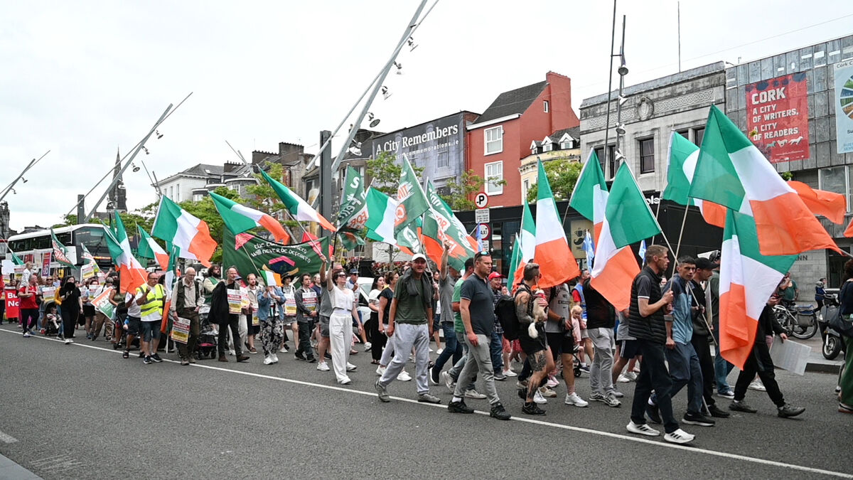  Raise the Roof protest macrh against government housing policy at Grand Parade Cork city. on Saturday afternoon. Picture Larry Cummins