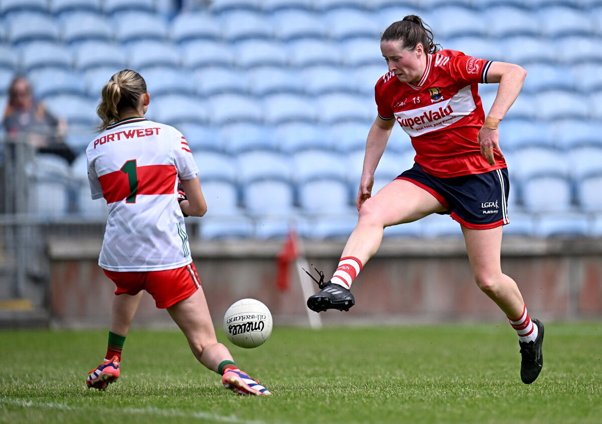 Áine O'Sullivan of Cork has a shot on goal against Mayo. Picture: Piaras Ó Mídheach/Sportsfile Áine O'Sullivan of Cork has a shot on goal against Mayo. Picture: Piaras Ó Mídheach/Sportsfile