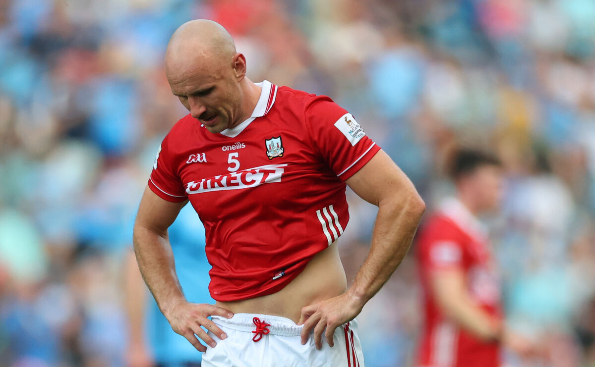 Cork’s Brian O'Driscoll dejected after the loss. Cork’s Brian O'Driscoll dejected after the loss.