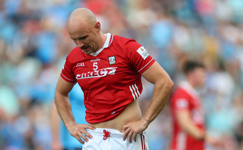 Cork’s Brian O'Driscoll dejected after the loss. Cork’s Brian O'Driscoll dejected after the loss.