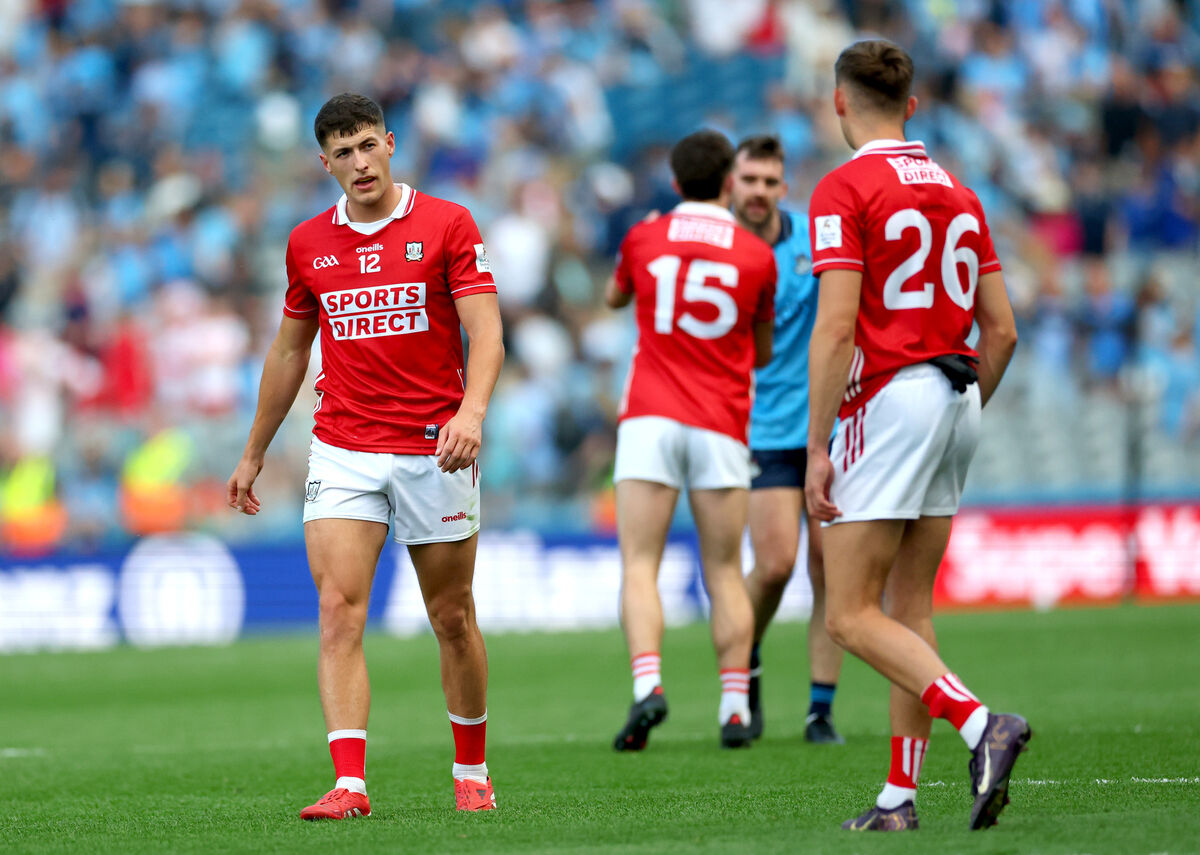 Cork’s Sean McDonnell dejected after the defeat. Cork’s Sean McDonnell dejected after the defeat.